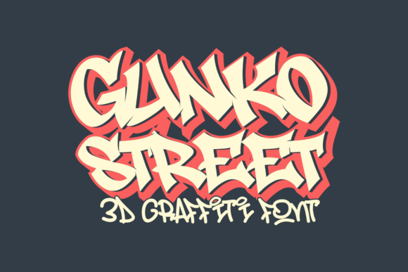Gunko Street: The Ultimate 3D Graffiti Font for Bold Design Statements